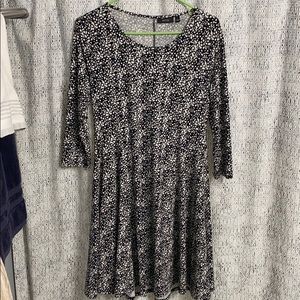 Black and white detail swing dress